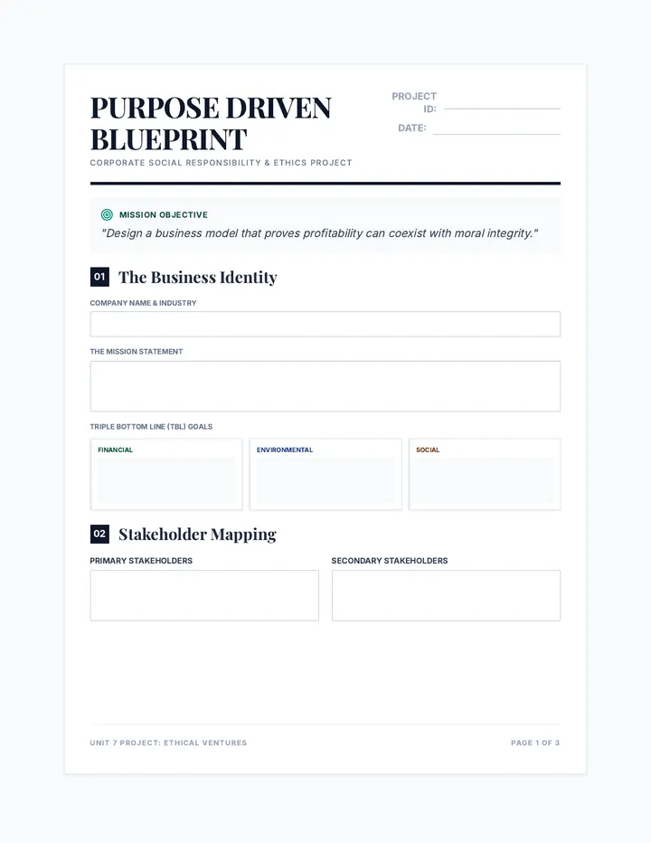 Purpose Driven Blueprint Document