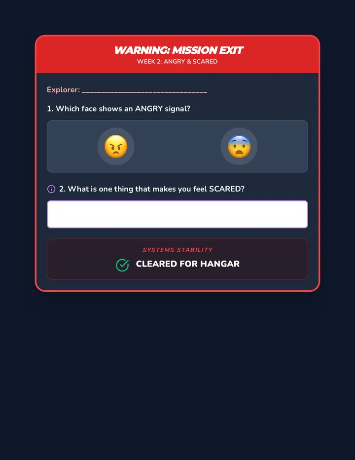 Angry and Scared Exit Ticket