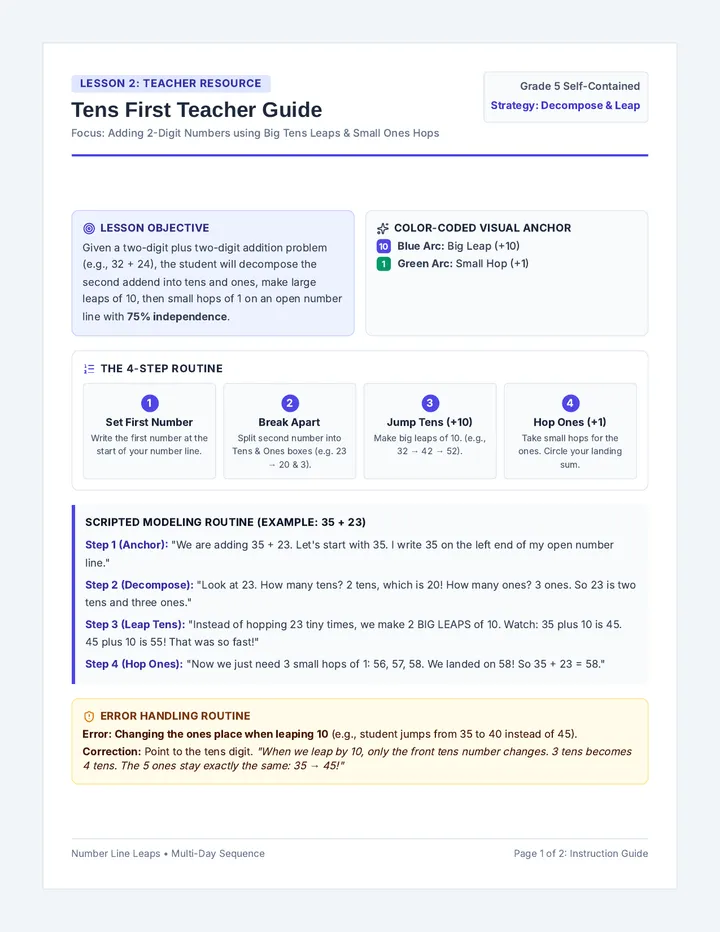 Tens First Teacher Guide