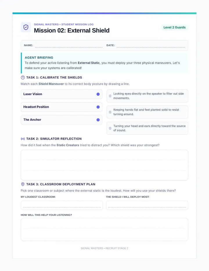 External Shield Student Log