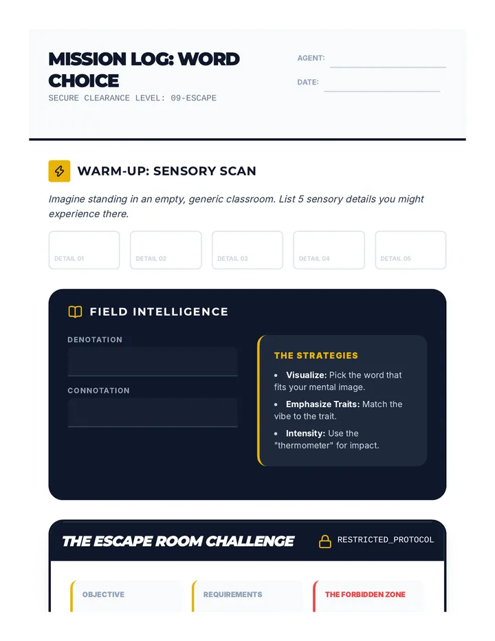 Word Choice Mission Log