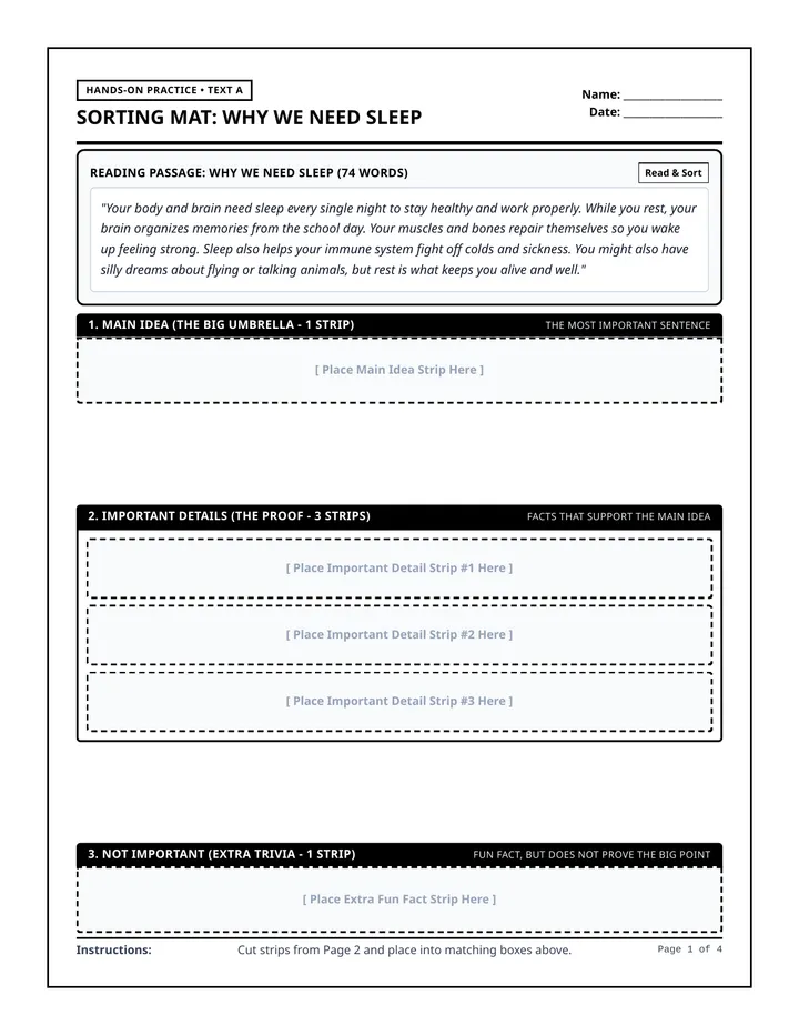 Idea Sorter Activity