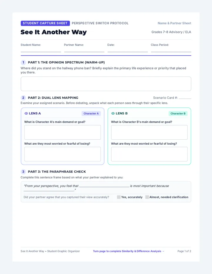 See It Another Way Worksheet