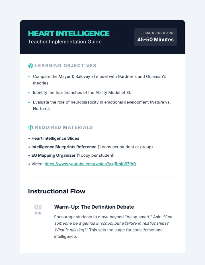 Heart Intelligence Teacher Guide