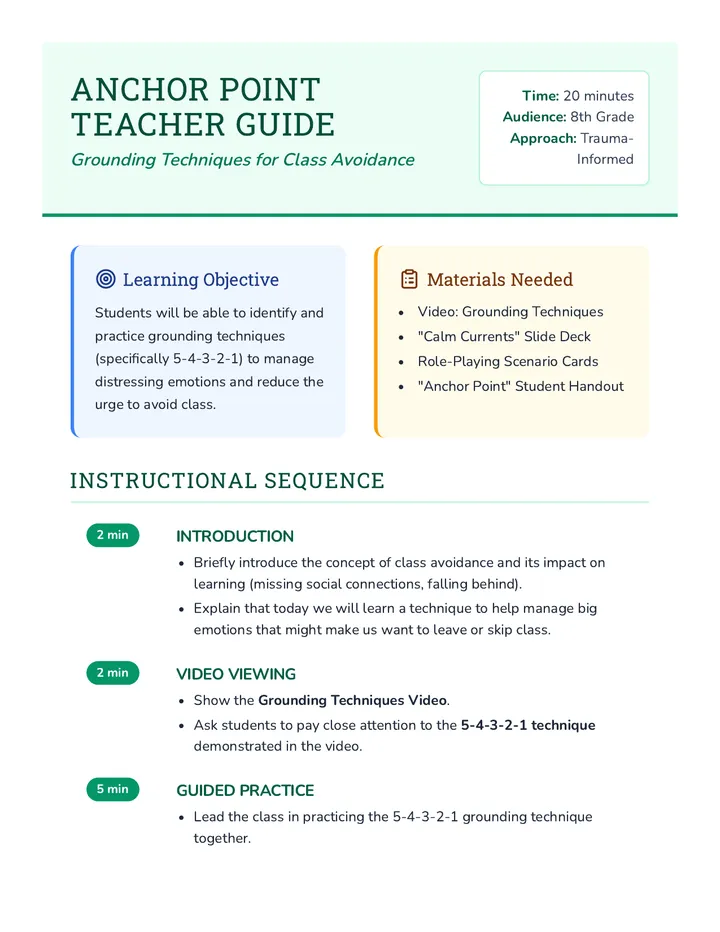 Anchor Point Teacher Guide
