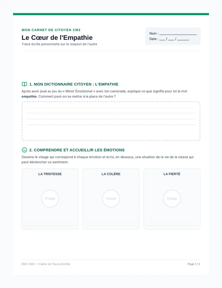 Empathie Cahier de Traces