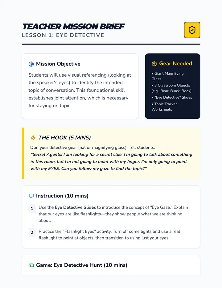 Eye Detective Teacher Guide