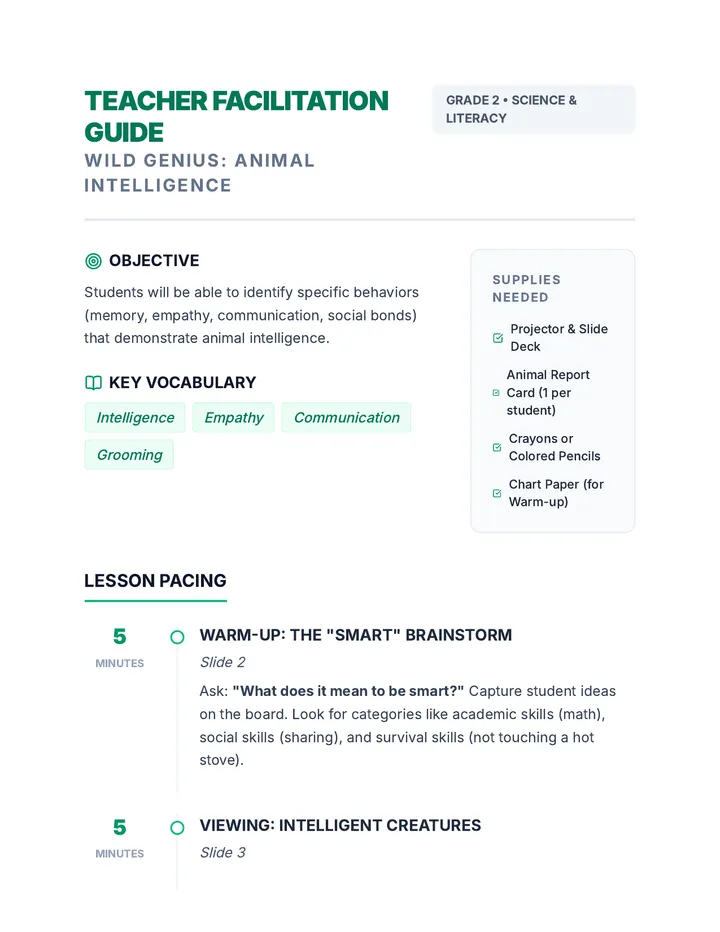 Wild Genius Teacher Guide