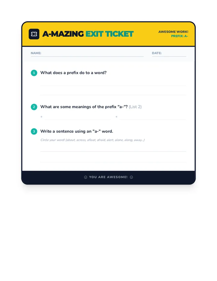 A-mazing Exit Ticket
