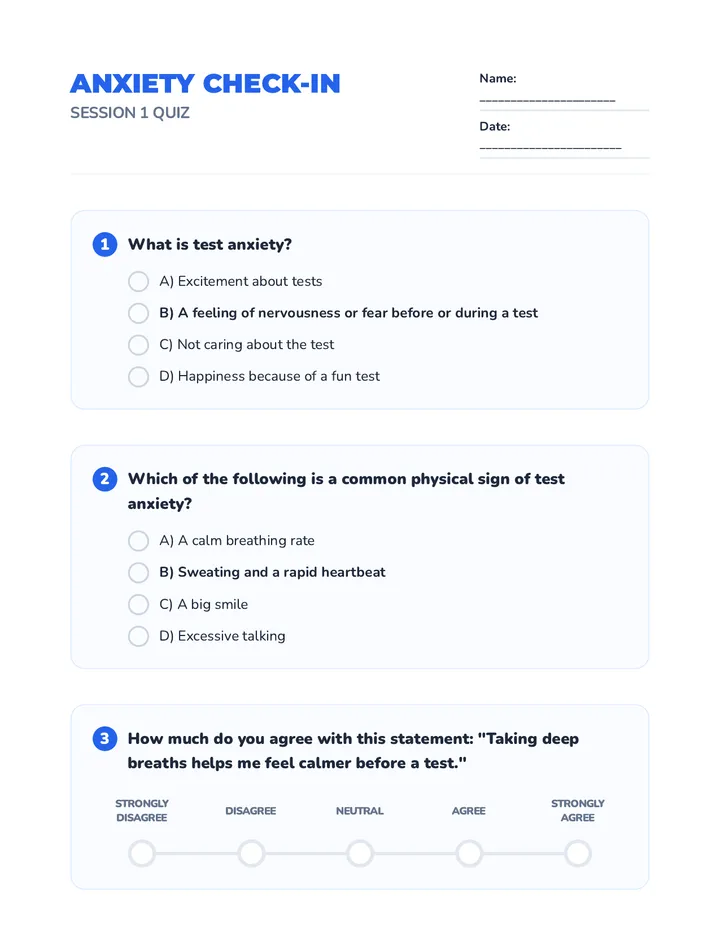 Anxiety Awareness Quiz
