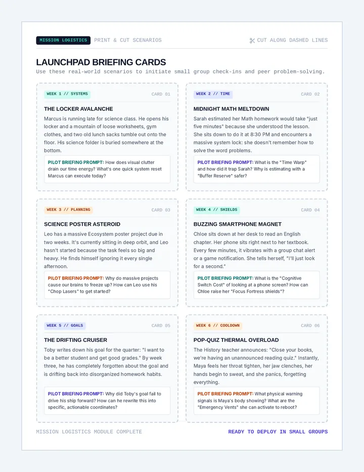 Launchpad Briefing Cards