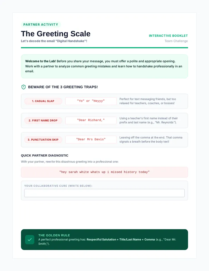 Greetings Activity Guide