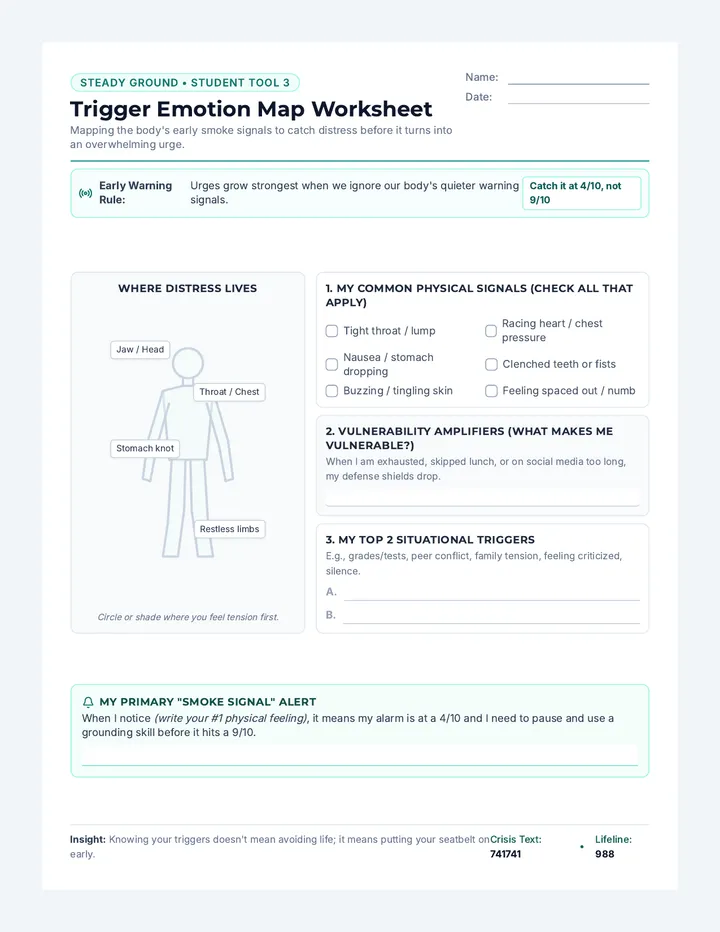 Trigger Emotion Map Worksheet