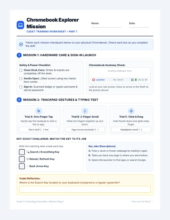 Chromebook Explorer Mission Worksheet