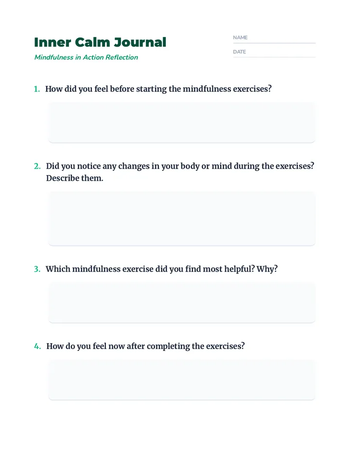 Reflection Prompts Handout