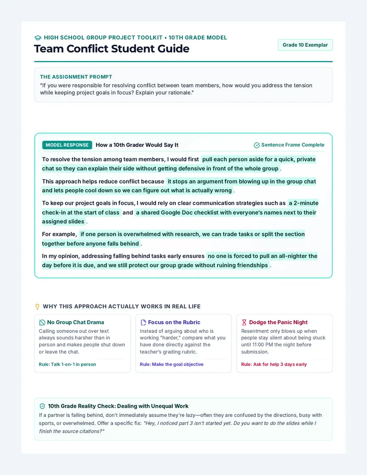 Conflict Resolution Exemplar Guide