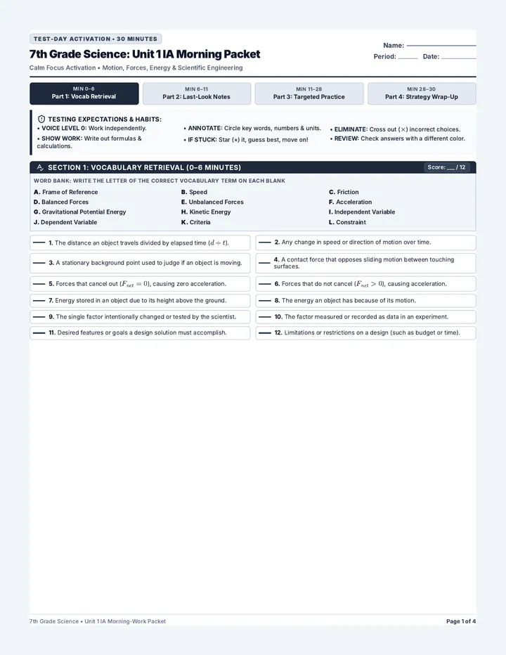 IA Morning Activation Packet