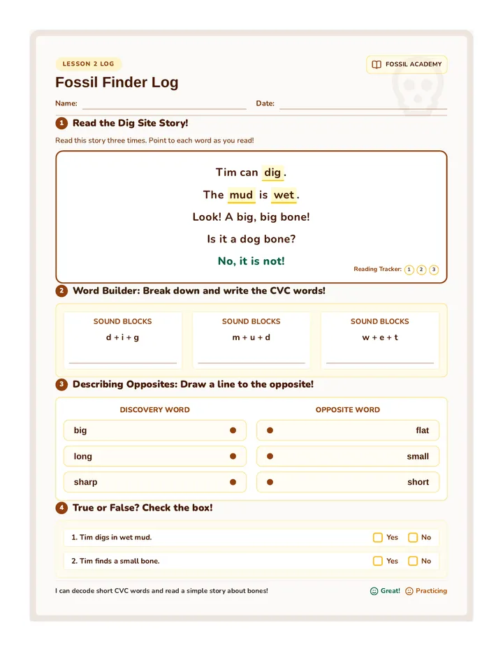 Fossil Finder Log