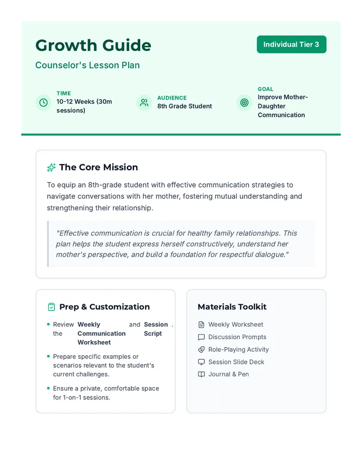 Growth Guide Lesson Plan