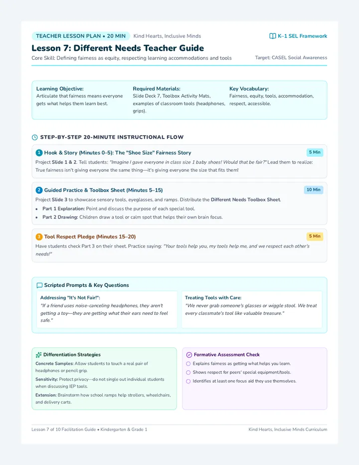 Different Needs Teacher Guide