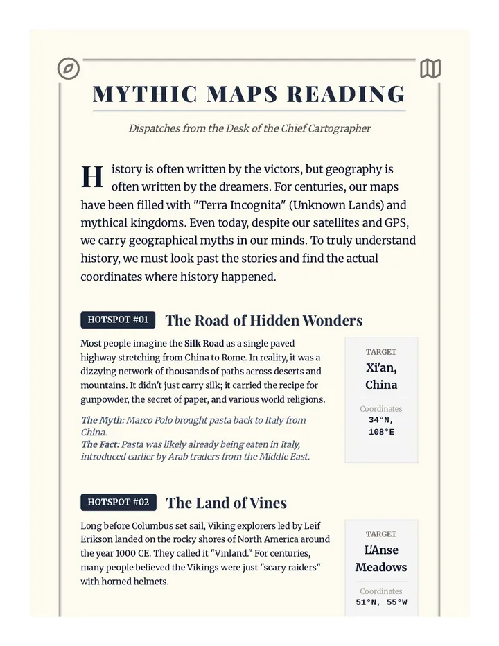 Mythic Maps Reading Passage