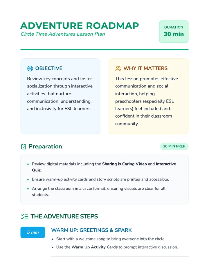 Adventure Roadmap Lesson Plan