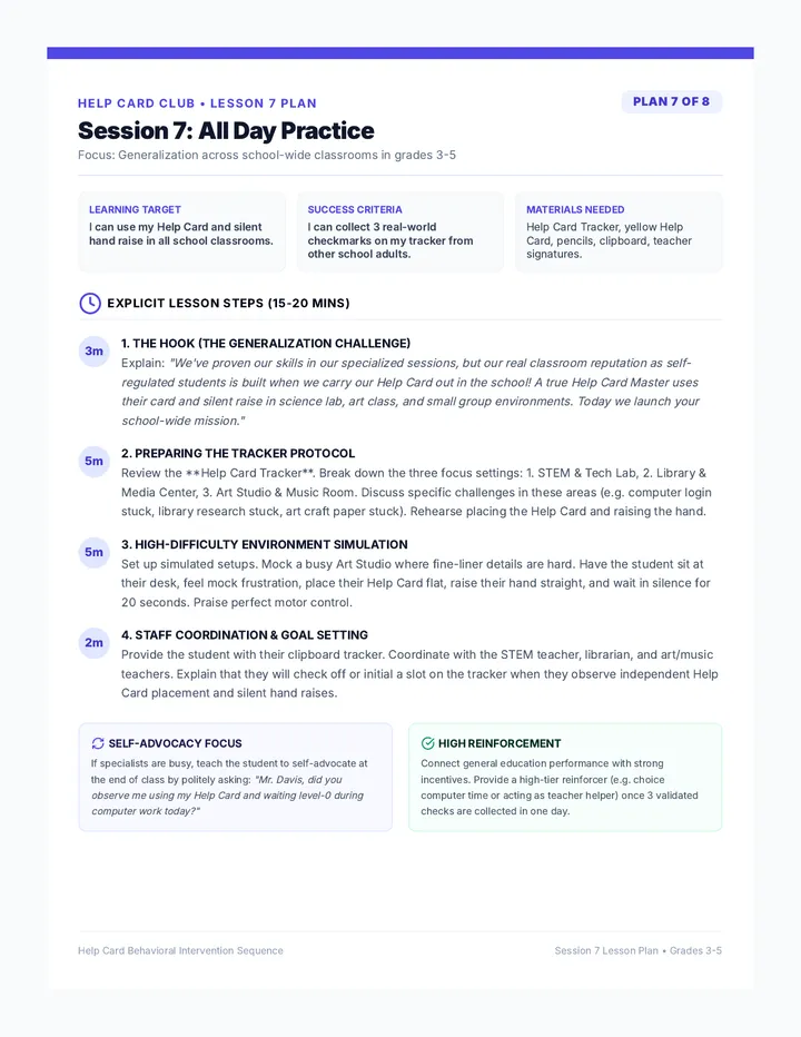 All Day Practice Lesson Plan