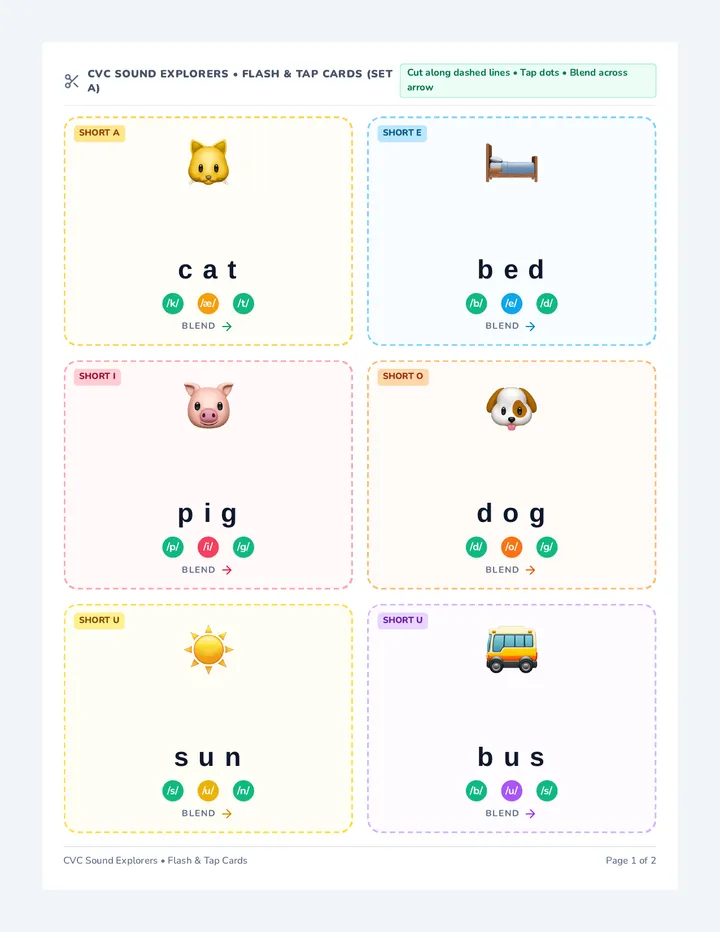 Visual Word Warmup Cards