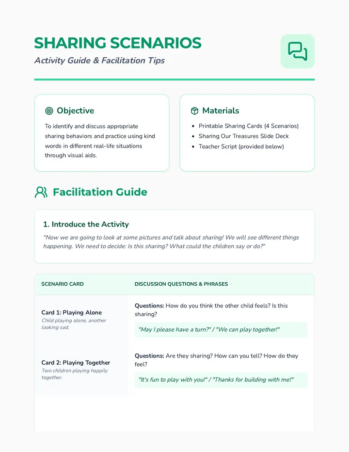 Sharing Scenarios Activity Guide
