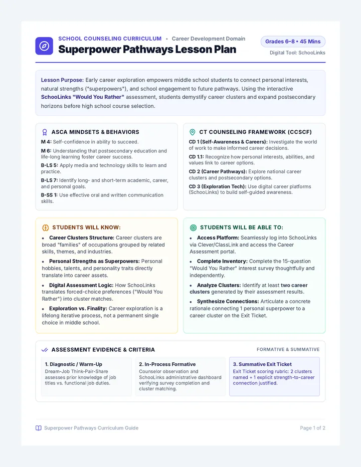 Superpower Pathways Lesson Plan