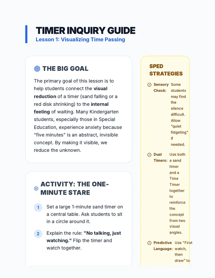 Timer Inquiry Teacher Guide