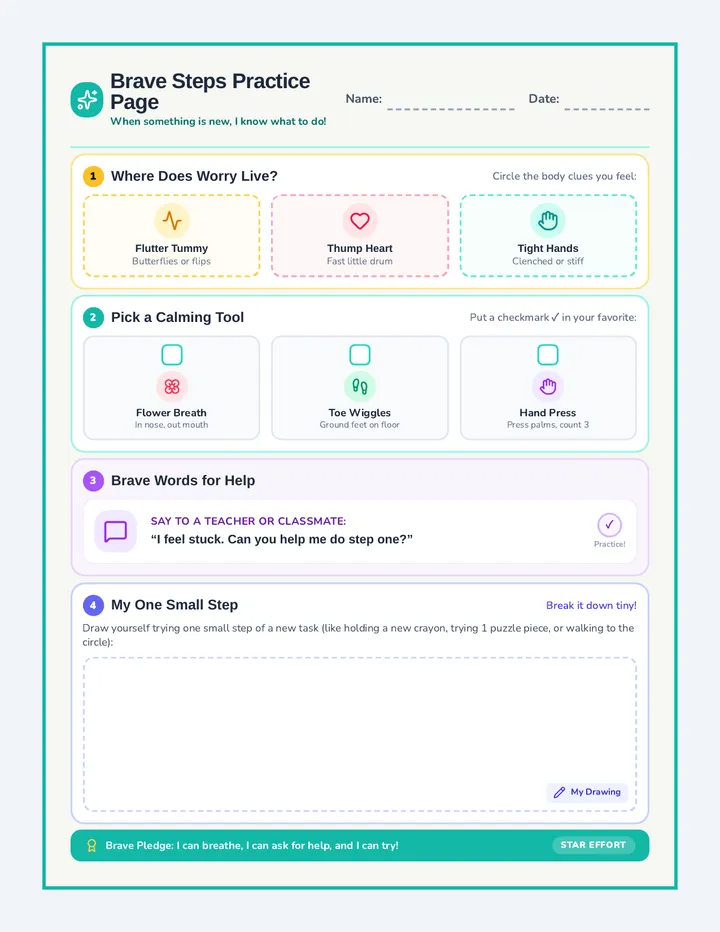 Brave Steps Practice Page