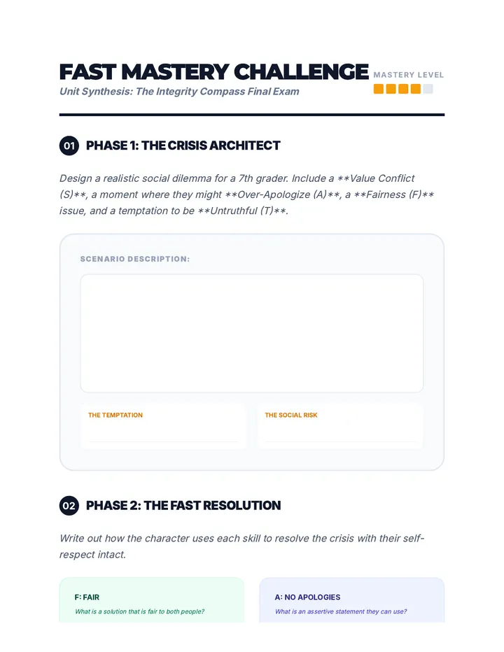 FAST Mastery Challenge Worksheet