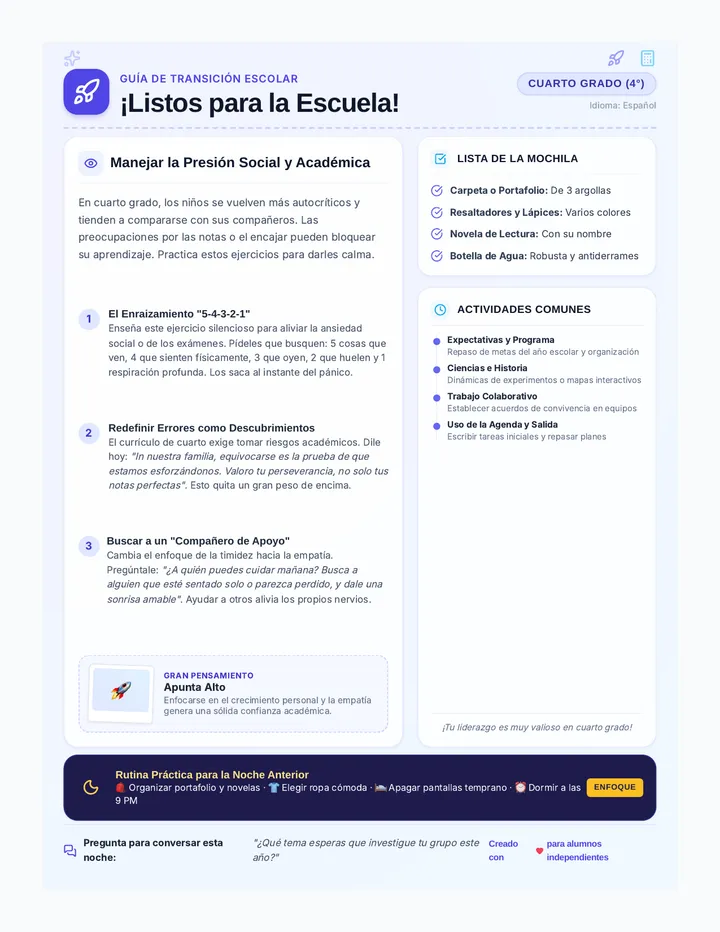 Fourth Grade Readiness Spanish Newsletter