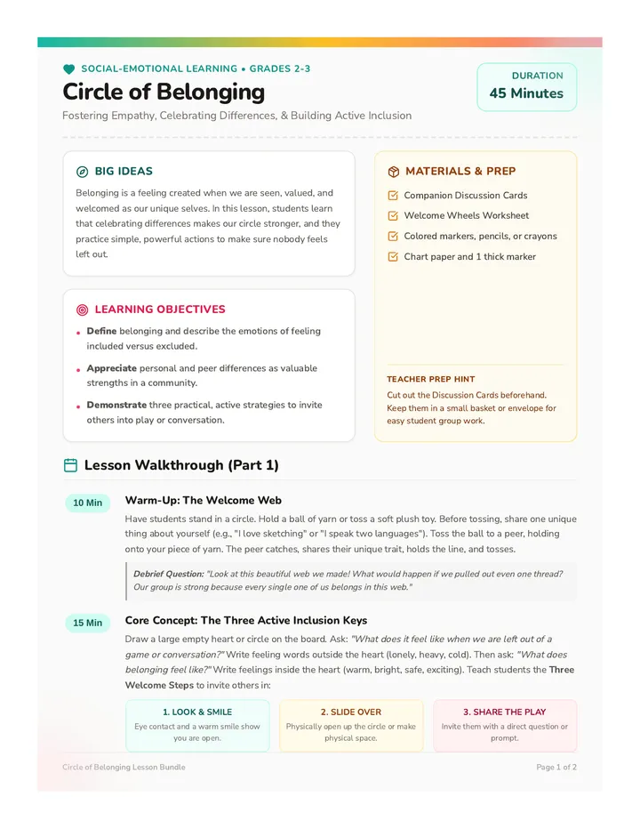 Belonging Builders Lesson Plan