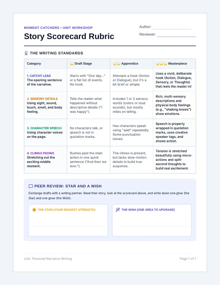 Story Scorecard Rubric