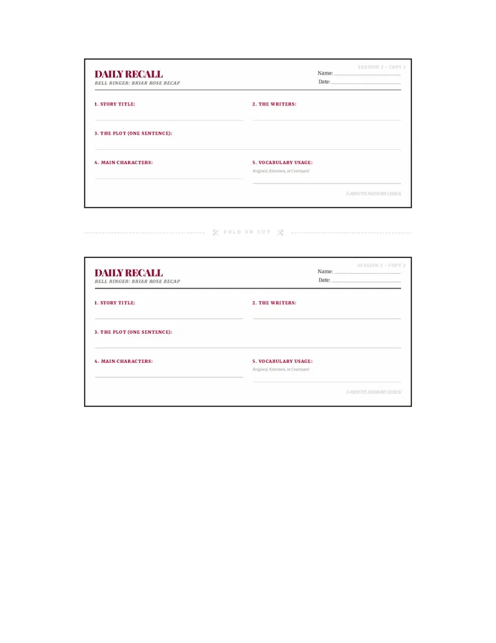Briar Thorns Session 2 Recall Handout Finalized