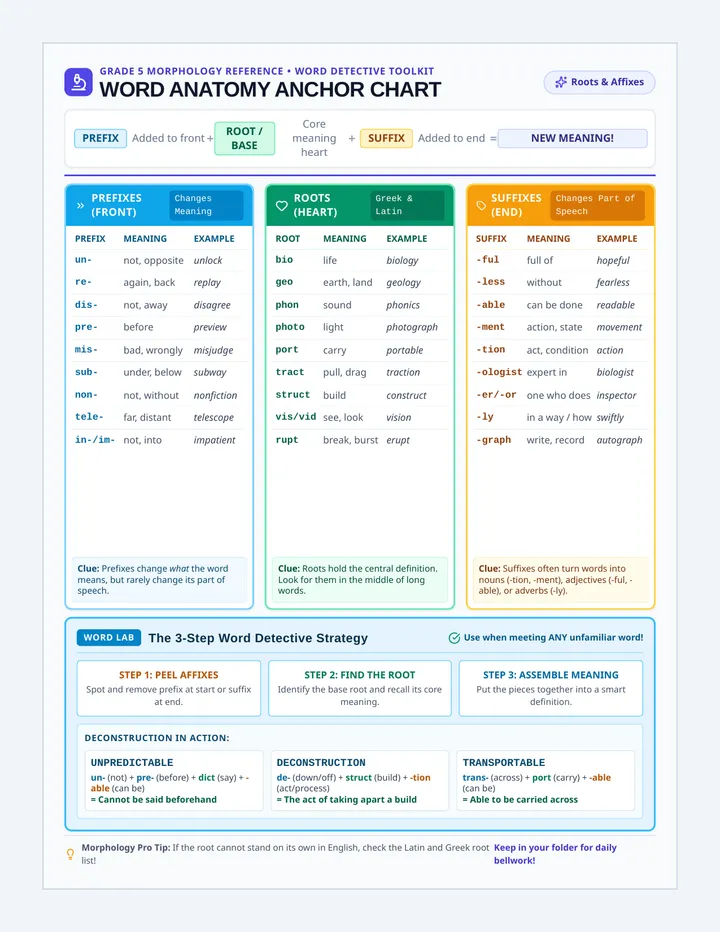 Word Anatomy Anchor Chart