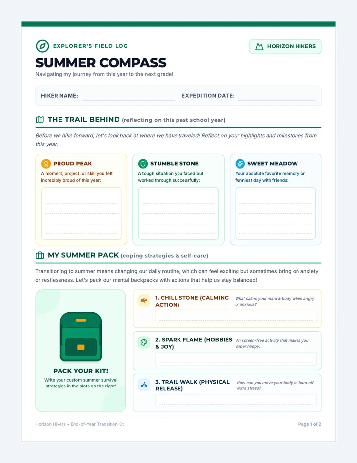 Summer Compass Journal page 1