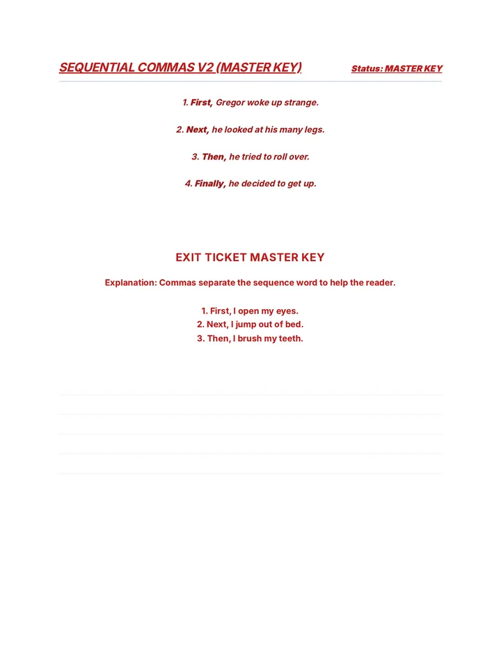 Sequential Commas Master Key V2
