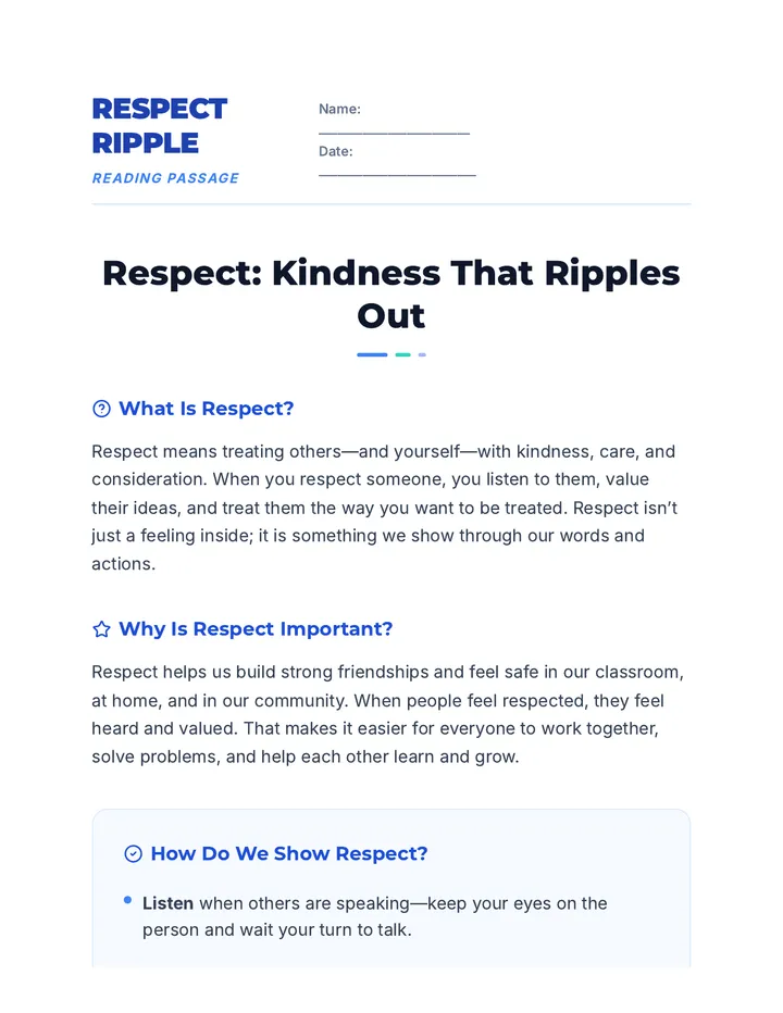 Respect Ripples Respect Ripple • Lesson • Lenny.com