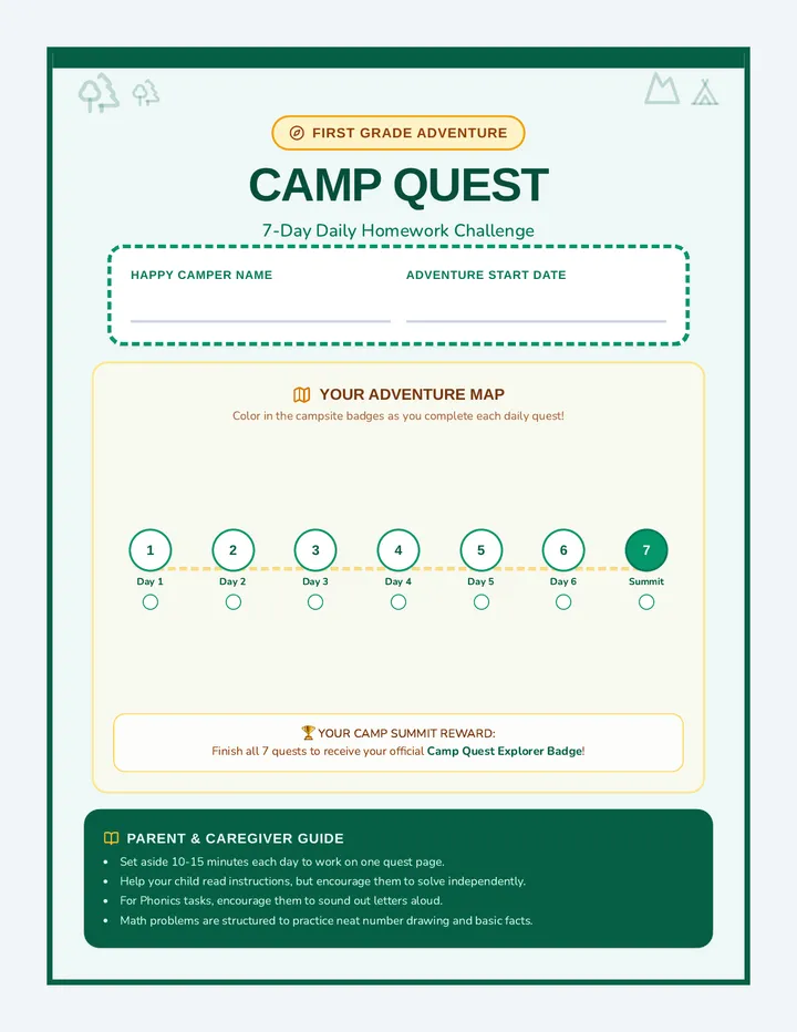 Camp Quest Homework Packet