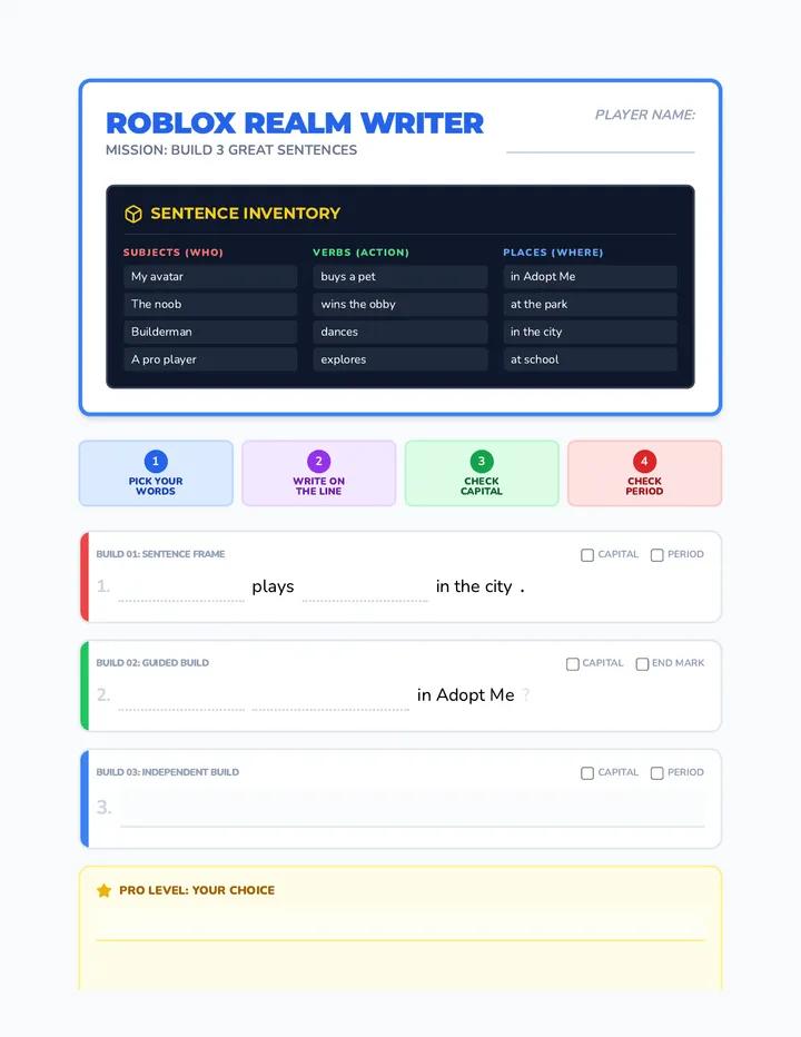Realm Writer Worksheet