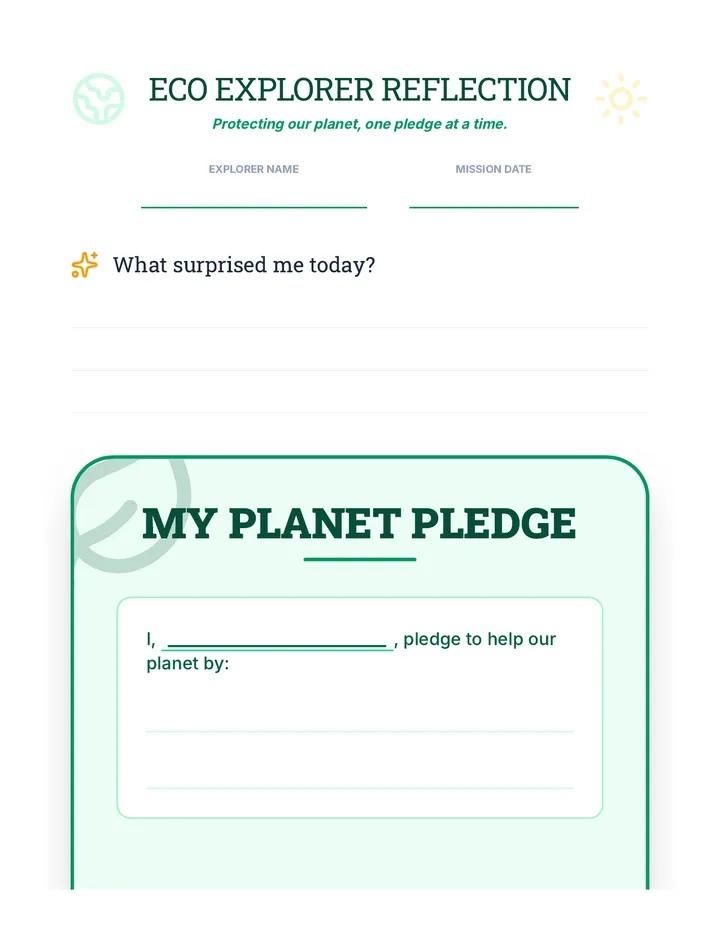 Reflection & Pledge Template