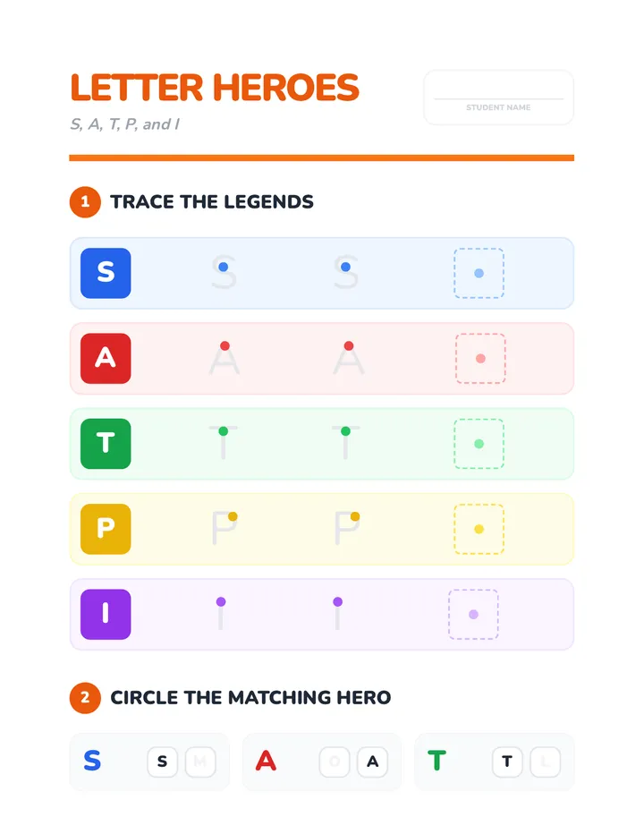 Letter Legends Worksheet