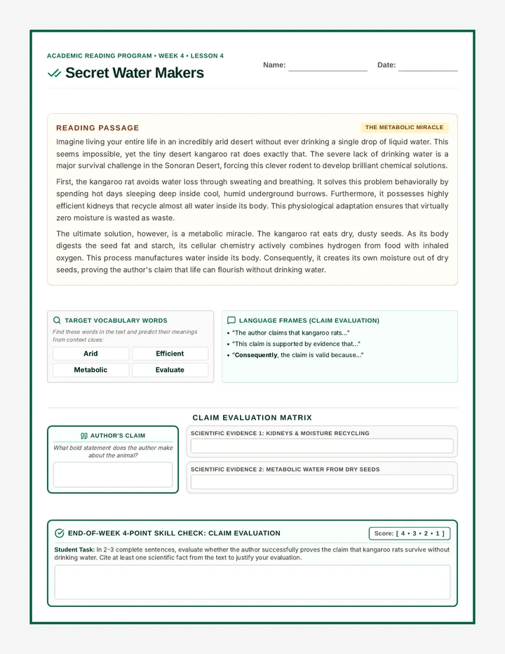Secret Water Makers Activity Sheet