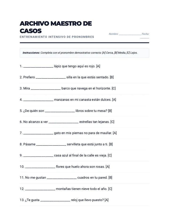 Archivo Maestro Worksheet