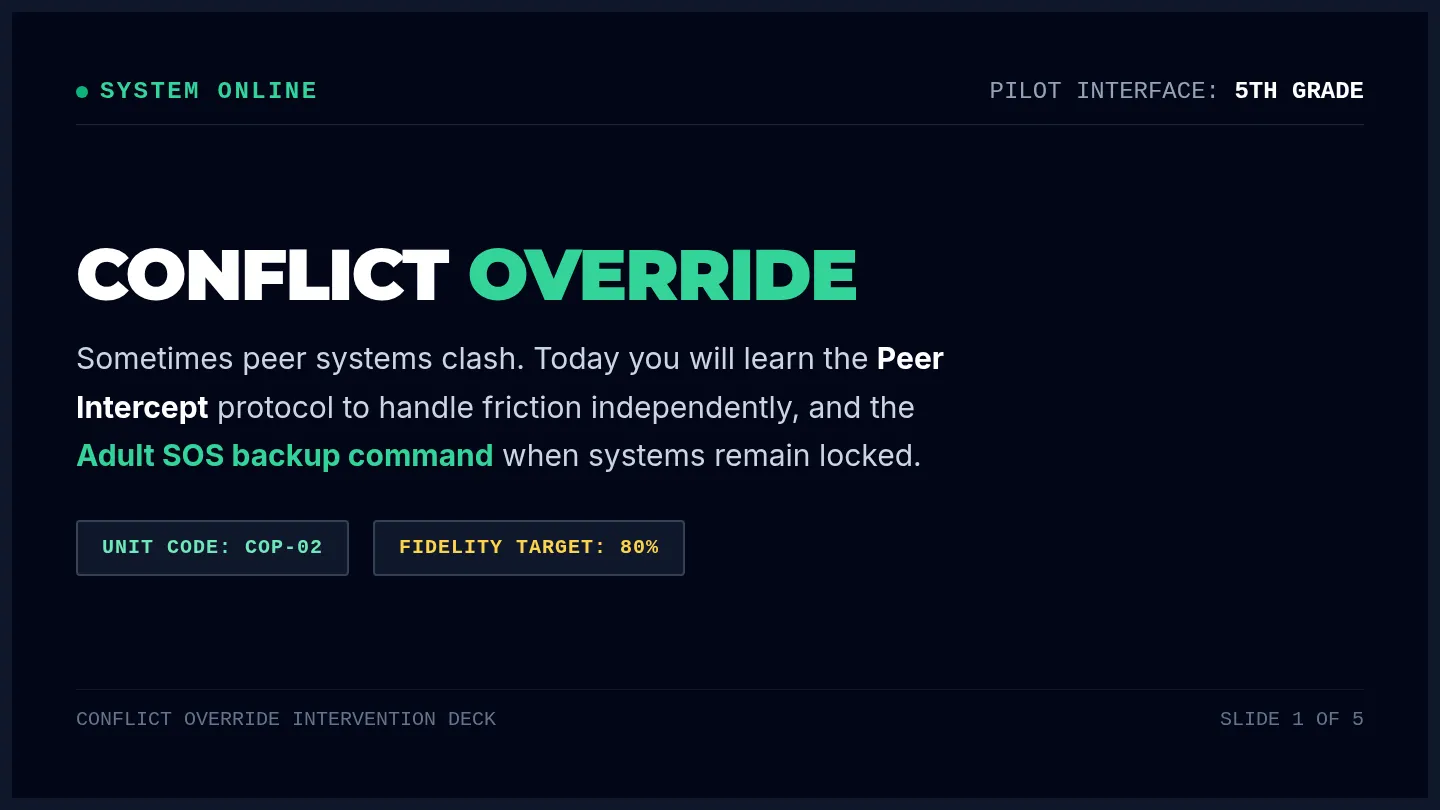 Conflict Override Slides