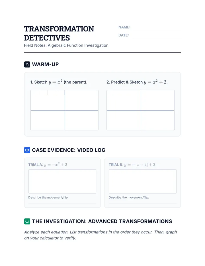 Transformation Detectives Worksheet