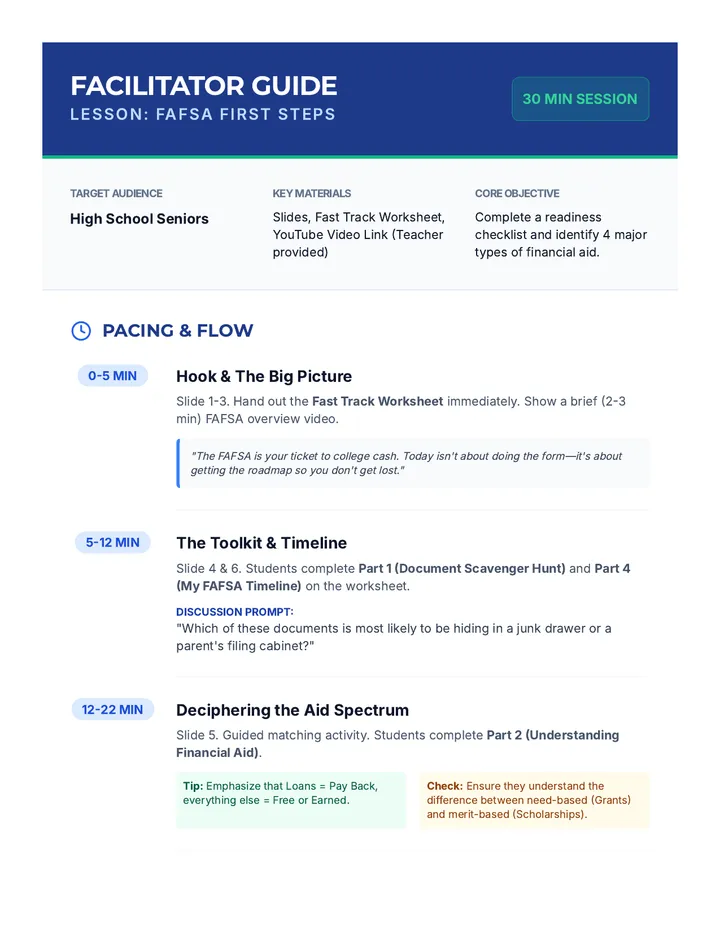 FAFSA Facilitator Guide